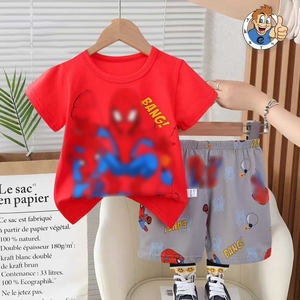 Combinaisons d'é<span class=keywords><strong>t</strong></span>é à manches courtes pour enfants, garçons et filles, ensembles de <span class=keywords><strong>t</strong></span>-shirts et shorts pour bébés, vêtements d'é<span class=keywords><strong>t</strong></span>é pour enfants pour garçons - Product Image 2