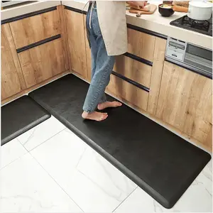 2 Pc Anti Slip Kitchen Combo Cushion Anti Skid Mat L Shaped High Quality Pu Eva Bath Kitchen For Carpet Floor Rug Mat Set