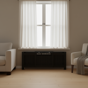 Cache-radiateur en MDF noir 80,7 pouces, modèle durable D0100HJCW2 - Product Image 2