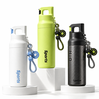 Bouteille d'eau sport en acier inoxydable avec logo personnalisé, tasse de voyage isotherme sous vide avec couvercle à ouverture rapide pour activités de plein air et fitness, vente en gros