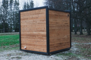Sauna extérieur carré, sauna en cèdre canadien pour 4 personnes, système imperméable, grandes fenêtres en verre, sauna à double bancs - Product Image 5