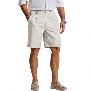 Shorts plissés décontractés pour hommes, couleur unie, séchage rapide, respirants, tissés, pour le golf et la plage - Product Image 2