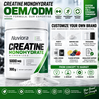 Créatine monohydrate micronisée en poudre en gros, marque privée OEM, pour hommes et femmes, 300g 5000mg, soutient la force et la puissance*GMP