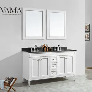 VAMA завод 60 дюймов Избыточный запас просвет Деревянный шкафчик для ванной комнаты с ножками Фошань 715060