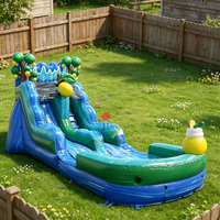 Große Fruchtige Mehrspieler-Wasserrutsche mit Pool, Gefertigt mit Vierfach Genähten Stresspunkten für Gewerbliche Nutzung