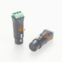 Connecteur de prise femelle XLR 5pin à adaptateur de bornier à vis 3pin pour câble d'éclairage DMX512 de connexion de fil