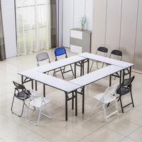 Table à manger pliante rectangulaire peu encombrante, bureau pliant robuste pour bureau, salle de classe, banquet