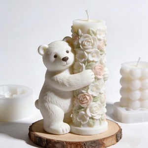 Custom Silicone <b>Mold</b> For DIY <b>Candle</b> And Plaster Craft Irregular Shape Transparent White - Product Image 2