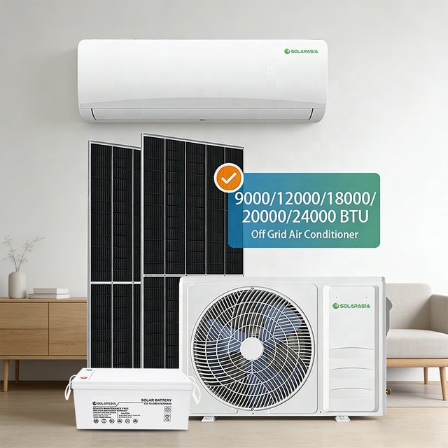 Off Grid Solar air Conditioner 9000Btu 12000Btu 18000Btu 20000Btu 24000Btu All DC Solar Powered air Conditioner for Homes