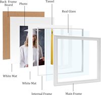Cadre photo de diplôme MONDON 8x10 avec support pour gland, cadre en bois, verre véritable, affichage mural/sur table, passe-partout blanc ou noir