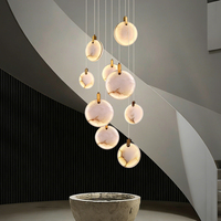 Lustre suspendu pour escalier, style minimaliste, pour duplex, loft, villa, plafond haut, lampe suspendue longue pour escalier