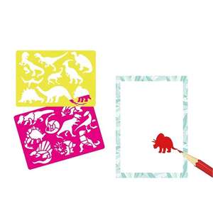 Tablero de dibujo de plástico ecológico personalizado al por mayor, juegos de plantillas para niños, plantilla de dinosaurio, juguete de dibujo educativo - Product Image 1