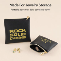 Pochette à fermeture éclair en cuir personnalisée avec logo, petite pochette à maquillage, sacs à fermeture éclair pour bijoux, emballage réutilisable, pochette cosmétique en cuir PU, 9x9cm