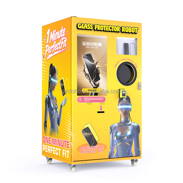 24/7 Self-Service Phone Screen Protector Applicator - Automatic Cleaning & Bubble-Free Tempered Glass Machine for Business