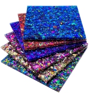 Feuille acrylique brillante personnalisée de 4 mm, effet confettis, pour meubles gravés, feuille acrylique coulée brillante