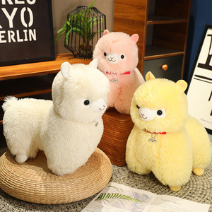 Fábrica personalizada OEM Linda Alpaca rosa con campana de peluche de juguete 25/35cm Llama suave juguete personalizado juguetes de peluche decoración de la granja del hogar - Product Image 2