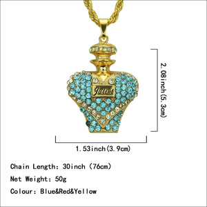 สร้อยคอจี้ขวดน้ำหอมดีไซน์โดดเด่นขายดีปี 2026 สร้อยคอฮิปฮอปแบบปรับแต่งได้สำหรับทุกเพศ เครื่องประดับแฟชั่นขายส่ง - Product Image 4