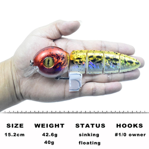 Isca-señuelo De Pesca Artificial, <span class=keywords><strong>cebo</strong></span> De Pesca duro biónico De 5 segmentos, 15cm, 40g - Product Image 4