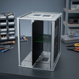 Composants en zinc pour porte-revues en PP conducteur anti-ESD et aluminium, pour chariot de circuits imprimés SI SI-325, avec régulation de la résistance de surface par vis - Product Image 2