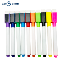 Zeamor Marqueur humide effaçable promotionnel avec logo personnalisé Essuyer à sec Pointe fine Stylo tableau blanc magnétique