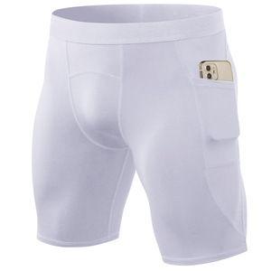Shorts <span class=keywords><strong>de</strong></span> compression personnalisables pour hommes, tissu technique, poche latérale pour téléphone, soutien musculaire, vente en gros, OEM - Product Image 6