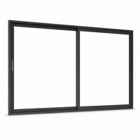Fenêtres coulissantes sur mesure en aluminium graphite foncé grand format, à 2 panneaux, largeur large, cadre fin, design moderne