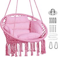Chaise hamac Danlong, chaise suspendue en macramé avec coussin confortable, chaise suspendue bohème pour l'extérieur et l'intérieur, supporte jusqu'à 330 livres