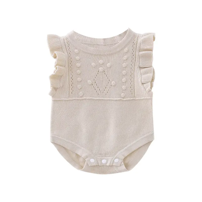 New Arrival Spring Newborn Girls Jumpsuits Knitting Cotton Baby Rompers