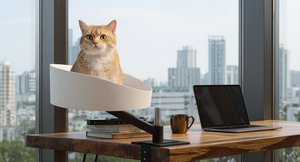 Vente en gros de meubles pour animaux de compagnie | Lit de bureau pour chat avec rotation à 360 ° | Perchoir de chat réglable en acier inoxydable pour bureau de travail - Product Image 2