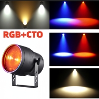 Projecteur LED Blinder 200W COB Zoom Par Light RGB+CTO DMX512 Blanc Chaud/Froid pour DJ, Discothèque, Concert, Éclairage de Scène