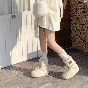 <span class=keywords><strong>Bottes</strong></span> <span class=keywords><strong>de</strong></span> <span class=keywords><strong>neige</strong></span> imperméables antidérapantes à plateforme pour femmes, avec cordon <span class=keywords><strong>de</strong></span> serrage, en tissu <span class=keywords><strong>de</strong></span> coton, bout rond, semelle en caoutchouc, chaussures décontractées d'hiver, ODM OEM - Product Image 4