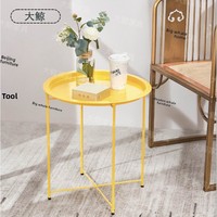 Table basse pliable multifonctionnelle en fer forgé de style nordique, design minimaliste pour salon, balcon et chambre