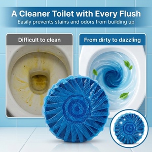 Tablettes désodorisantes bleues pour toilettes, nettoyant automatique pour cuvettes, tablettes pour un nettoyage en profondeur et l'élimination des odeurs de salle de bain - Product Image 3