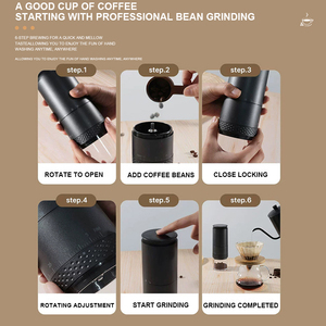 เครื่องบดเมล็ดกาแฟแบบหยดปรับระดับได้ 38 ระดับ อัตโนมัติ ขนาดพกพา พร้อมเครื่องชงกาแฟดิจิตอลอัจฉริยะสำหรับการเดินทาง - Product Image 5