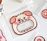 Sac refermable à fermeture éclair avec motif d'animaux mignons à grande bouche, petit sac de rangement en PE pour bijoux, bonbons, accessoires pour cheveux, emballage