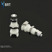 Raccords en plastique 1/8 1/4 avec valve d'arrêt, connecteur rapide mâle, raccord rapide pour tuyaux avec vannes d'arrêt SUS316 à ressort