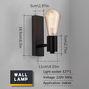 2024 rétro applique murale industrielle ferme <span class=keywords><strong>luminaire</strong></span> <span class=keywords><strong>suspendu</strong></span> Edison éclairage E27 applique murale rotative pour salon - Product Image 2