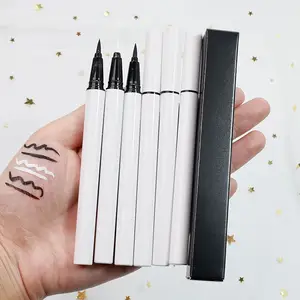 Lápis delineador líquido personalizado à prova d'água, lápis de delineador natural ativado com água, de marca própria, marrom, preto e branco