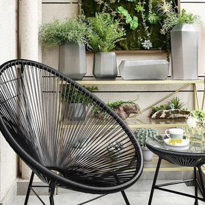 Conjunto de Sillas de Ratán para Exteriores con Mesa de Vidrio, 2 Plazas, Muebles de Jardín Blancos, Estilo Contemporáneo, Resistentes a la Intemperie, Conjunto para Patio - Product Image 3