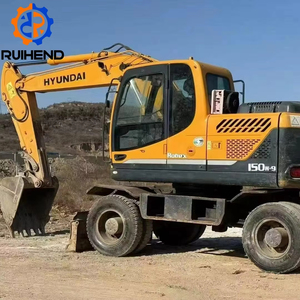 Excavatrice sur pneus HYUNDAI 150W d'occasion, coréenne, 14 tonnes, haute efficacité, chargeuse, <span class=keywords><strong>machines</strong></span> <span class=keywords><strong>de</strong></span> terrassement bon marché pour travaux <span class=keywords><strong>de</strong></span> <span class=keywords><strong>construction</strong></span> - Product Image 1