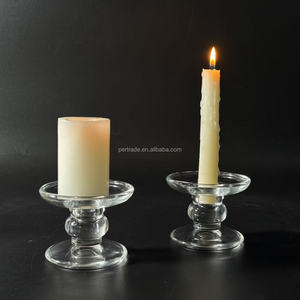 Cổ Điển Pha Lê Rõ Ràng Ngắn Tealight Trụ Cột Thủy Tinh Taper Nến Chủ Sở Hữu Handmade Thân Thiện Với Môi Tùy Chỉnh Màu Sắc Valentine Của Ngày - Product Image 4