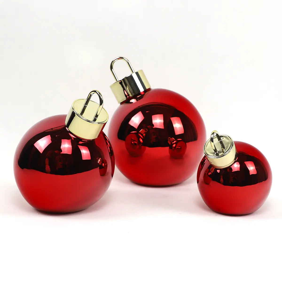 Boule de noël en verre rouge personnalisée, boules lumineuses, décoration de noël faite à la main, ornements en verre