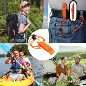 Fischietto di Emergenza con Cordino, Fischietti in Plastica ad Alto Volume per Sicurezza, Nautica, Campeggio, Escursionismo, Caccia, Sopravvivenza, Segnalazione di Soccorso - Product Image 6