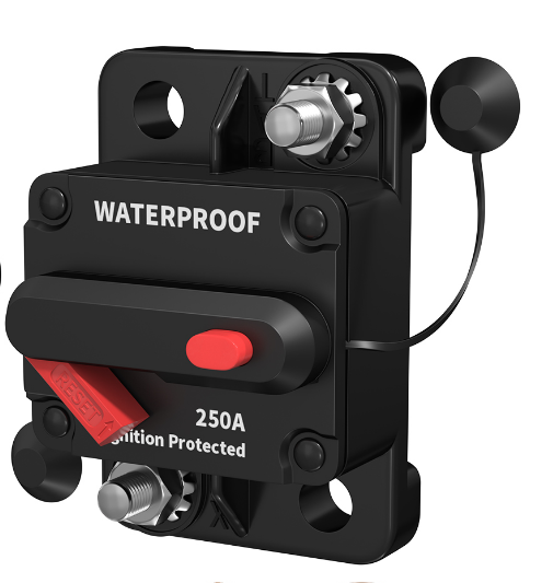 Circuit Breaker 250Amp with Switch Manual Reset Waterproof Car Marine DC Circuit Breaker Switch for Boat RV Yacht Battery