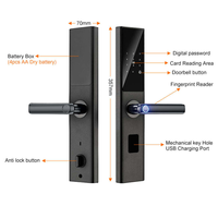 Fabrieks prijs Tuya Smart WiFi Digitale Deurvergrendeling Code RFID IC Kaart Smartphone App Ontgrendeling Biometrische Vingerafdruk Slimme Sloten