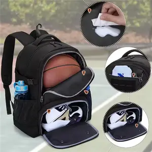 Mochila de fútbol impermeable OEM de fábrica, Mochila deportiva, mochila de baloncesto con compartimento para zapatos y soporte para pelota