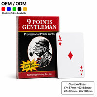 Cartes à Jouer en Gros 63x88mm Jeu de Poker OEM ODM Logo Personnalisé Impression Couleur Recto-Verso Club 10 Jeux en Bloc Coins Arrondis