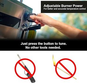 Réchaud de barbecue portable à gaz extérieur à chauffage rapide et efficace, <span class=keywords><strong>cuisson</strong></span> <span class=keywords><strong>verticale</strong></span>, brûleur unique en acier inoxydable, gaz propane - Product Image 6