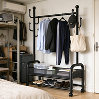 Séchoir à linge portable double en métal de haute qualité, mobile, écologique, robuste, pour extérieur, balcon et salon