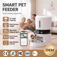Comedero Inteligente para Mascotas Tuya, de Acero Inoxidable, para Perros y Gatos, con Control Remoto por Aplicación Móvil Wifi, Temporizador, Microchip, Automático, con Capacidad de 4L